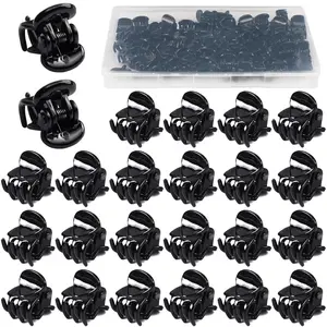 48 count Black Mini Hair Claw Clips, Small Hair Clips for Girls Women Fine Hair Plastic Multifunction Clamp Clips Hair Accessories Gifts