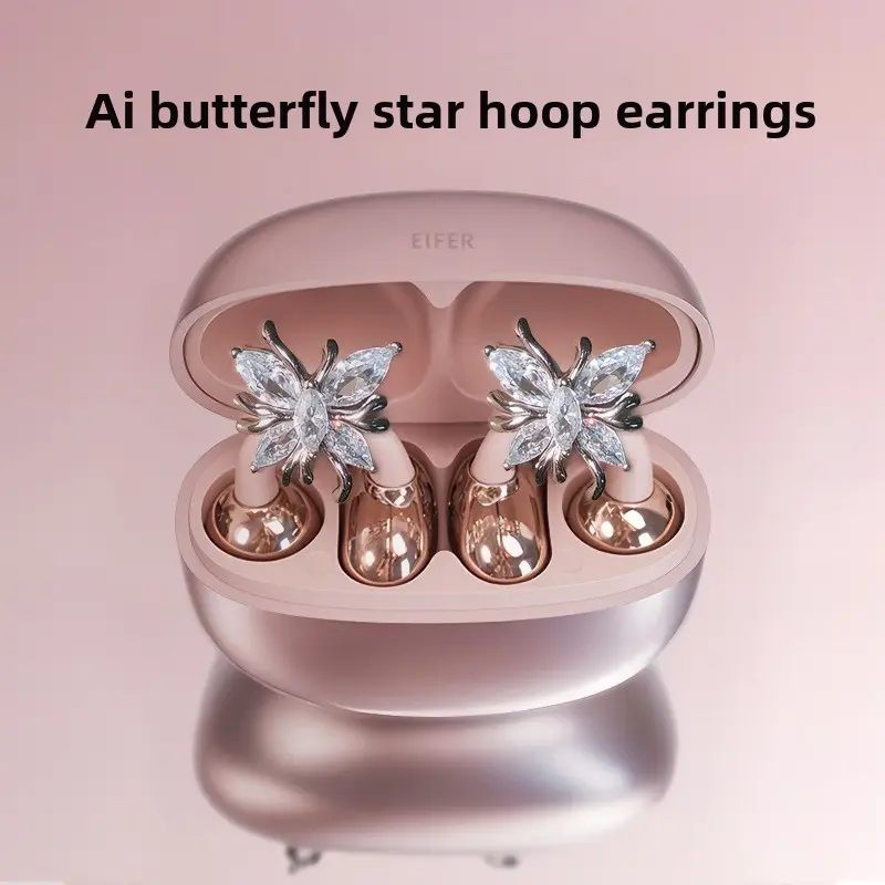 New Butterfly Design Clip04 Plastic Bluetooth Earbud - Smart Wireless Audio Headphone, Sport Ear Clip Headset with Stylish Look, Long Battery Life