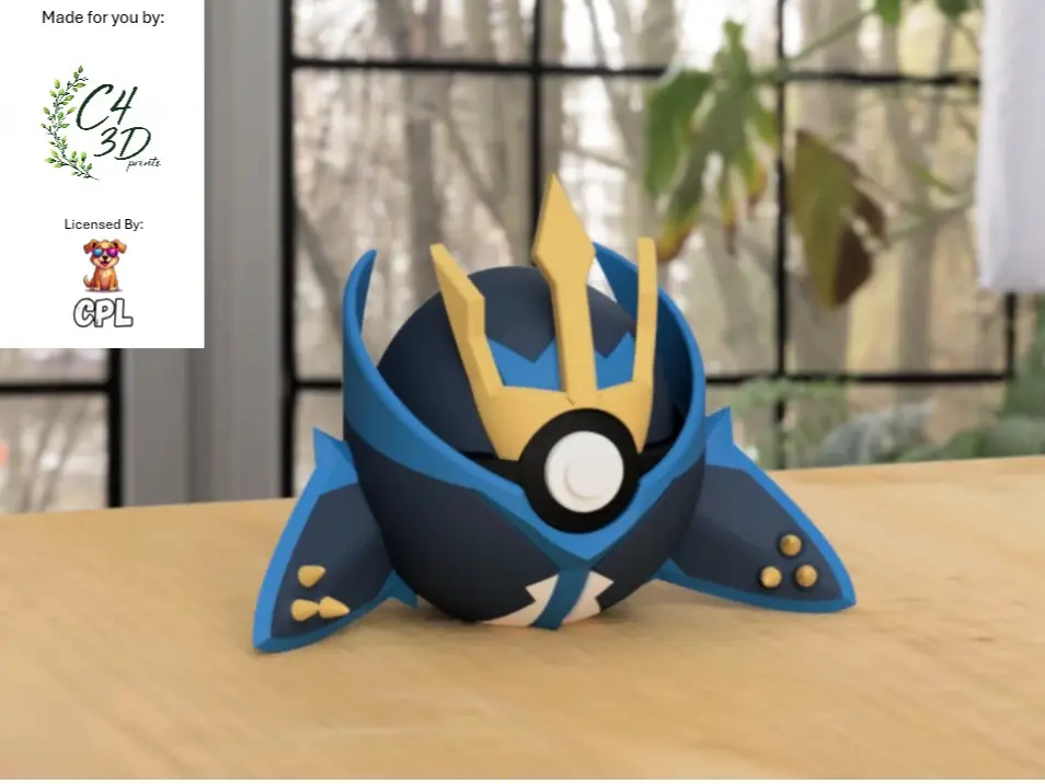 Empoleon Ball - 1st Print - High-Quality PLA, 3D Printed Pokeball Figure