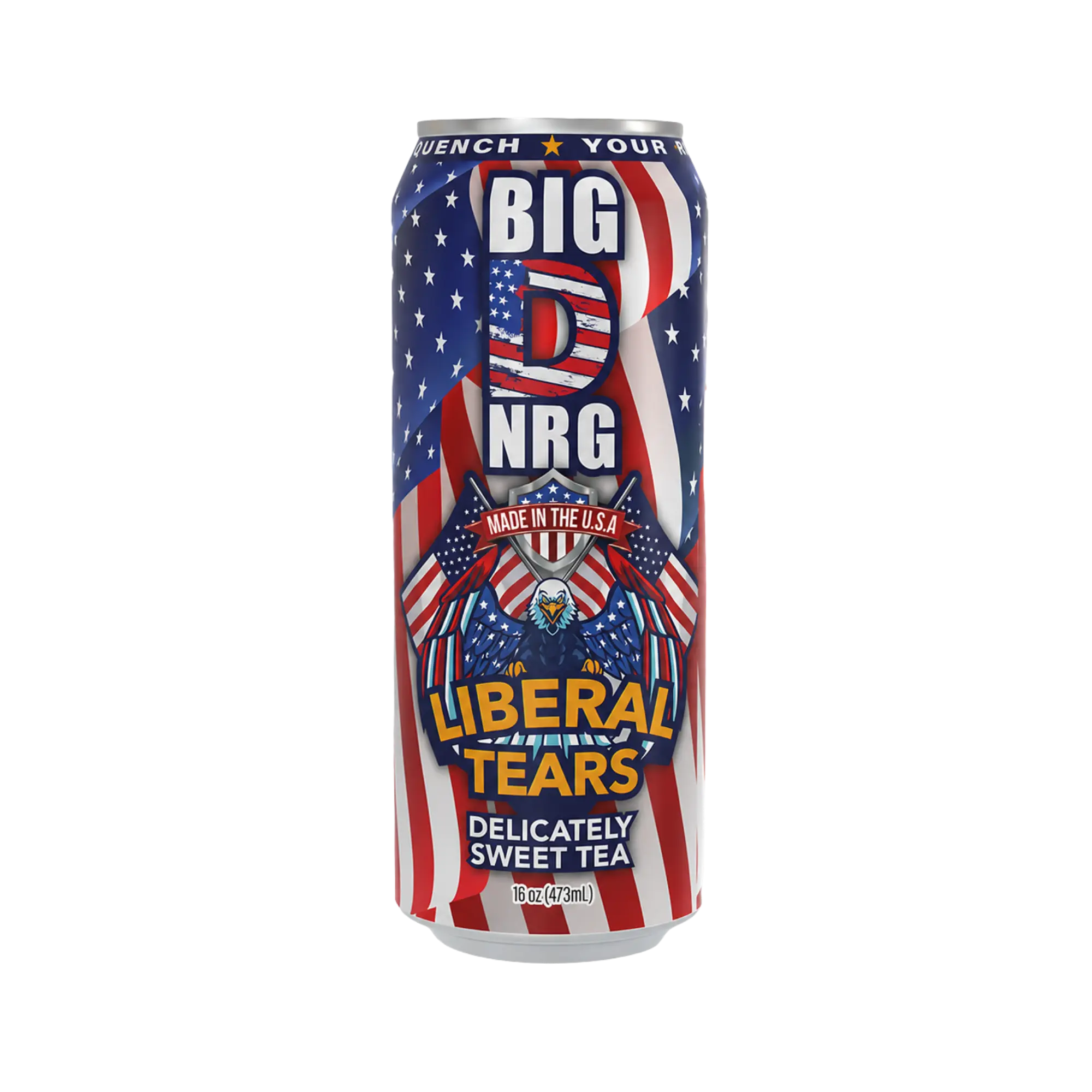 Big D Liberal Tears Sweet Tea Energy Booster - 12 Pack 16oz Cans, 90mg Caffeine, Natural Low Calorie, Gluten Free, Sugar-Free, USA Made Sports Beverage