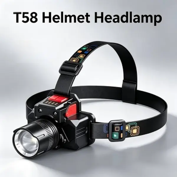 Compact Waterproof Head Torch with Elastic Printed Adjustable Headband, Zoom Lens, Wide-Narrow Beam Modes, Lightweight Durable Sturdy Casing - Outdoor Gear for Night Hiking, Evening Trail Walks, Forest Camping, Night-Time Outdoor Lovers, Daily Activity, E