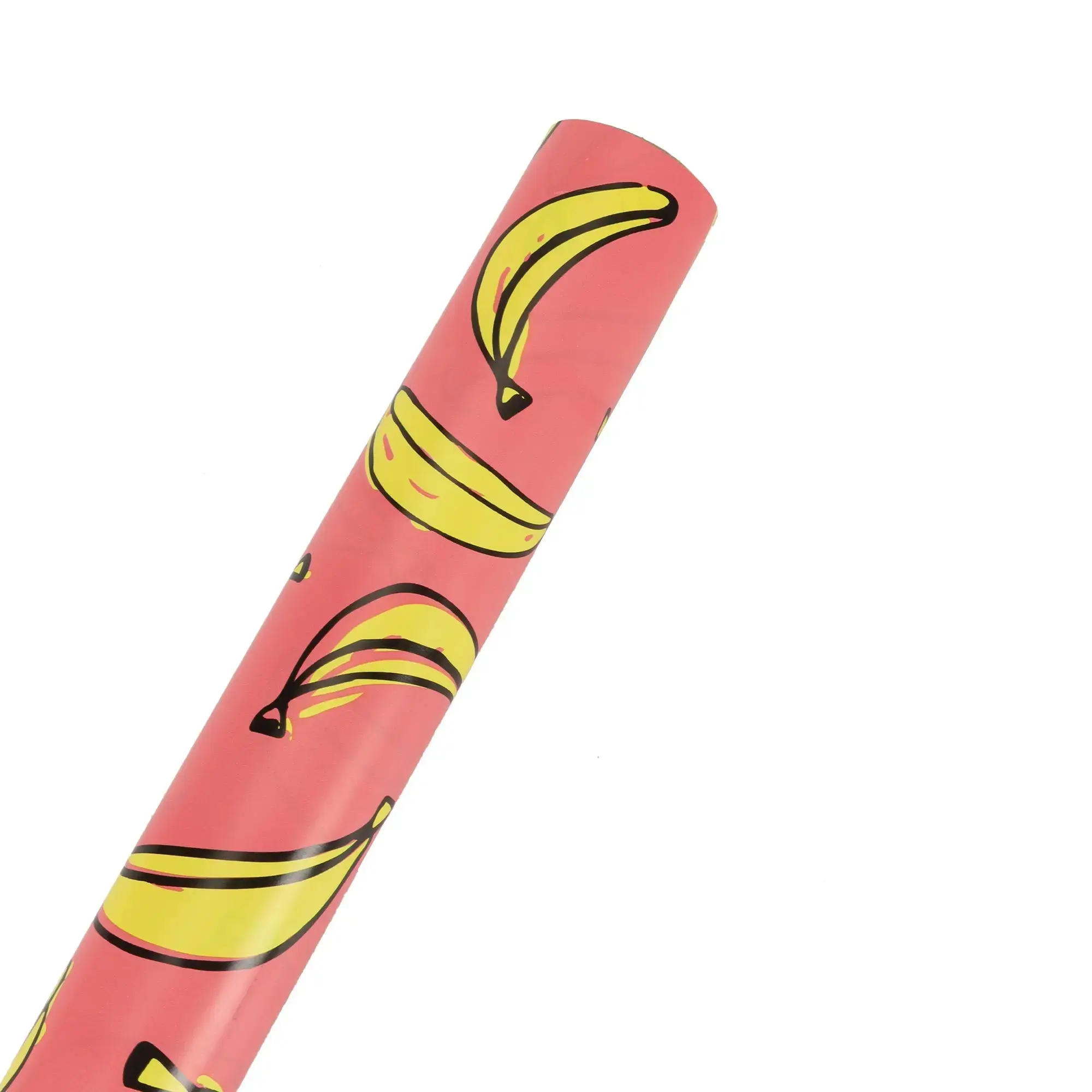 Gift Wrapping Paper Roll, 30" x 10' Banana-Themed Pink-Yellow Office Stationery Gift Wrapping Supplies