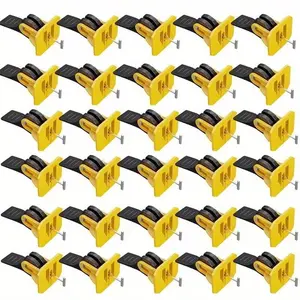 Reusable Tile Leveling System Kit, 100pcs Plastic Handles & Spare Steel Pins, Ideal for Floor Tile Installation