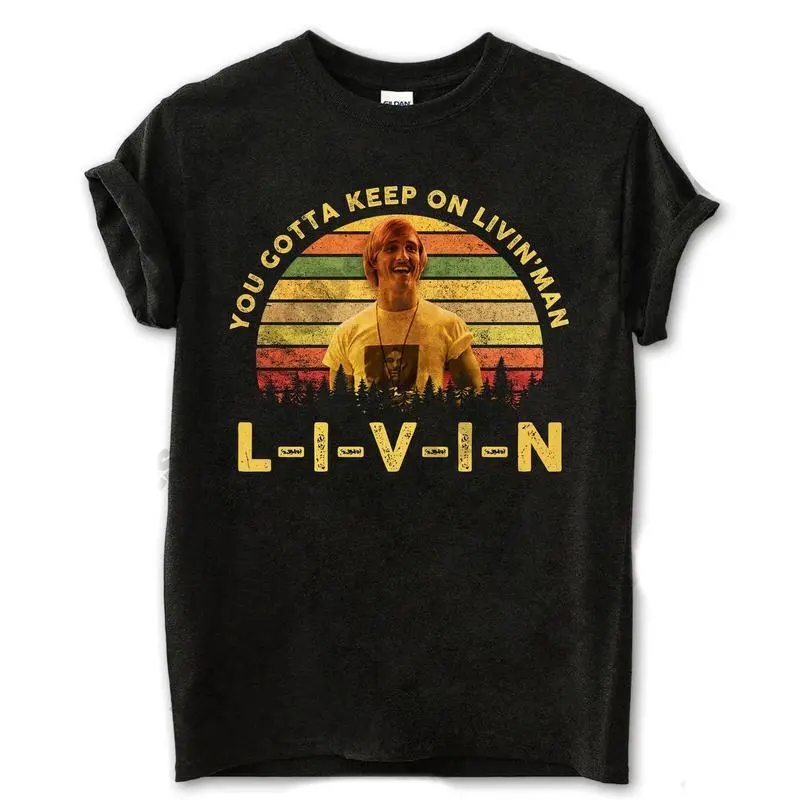 Women's Comfortable Cotton Crewneck Graphic T-Shirt - OEKO-TEX Certified, Good Fit, Hang Dry, 1980s Dazed and Confused David Wooderson Vintage Quote Black Top