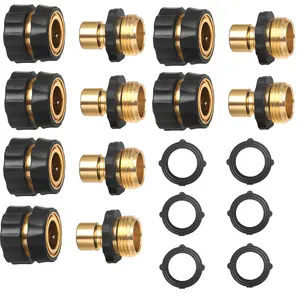 STYDDI Garden Hose Quick Connect Fittings Coupler, Metal Hose Fitting Quick Connector 3/4" Inch Male and Female - No Leaks Water Hoses Quick Disonnect Adapter, 6 Set