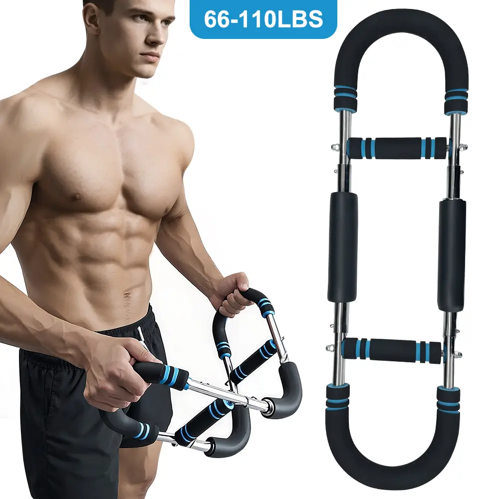 Relifesports Adjustable Chest and Arm Trainer - Strength Training Equipment, Detachable Portable Spring Resistance PU Leather Hand Strengthener, Tricep Press Machine for Men, At Home Gym Equipment