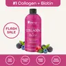 Zena Nutrition Liquid Collagen + Biotin 60 Servings Mixed Berry Flavor for Hydration Nutrition and Skin Care Benefits Zero Sugar Gluten Free Non GMO Beauty Supplement