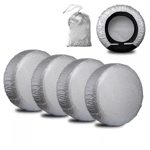 HOMEYA Tire Covers Set of 4 - Heavy Duty All-Weather UV-Resistant Wheel Covers w/StormLock-System - Year-Round Protection for Your RV, Camper, Truck, Car & Trailer Tires w/ 25-27" Diameter