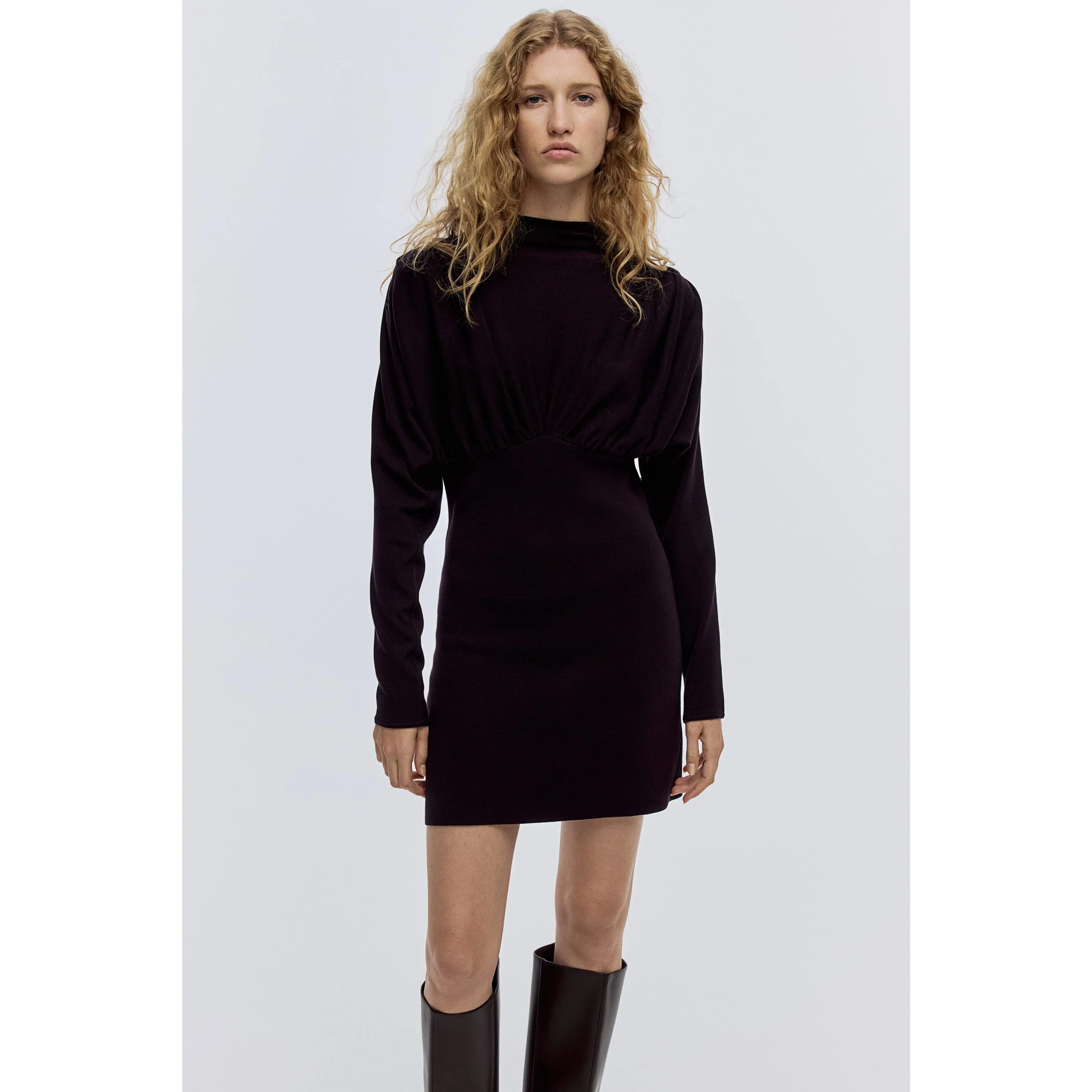 H&M Gathered turtleneck dress