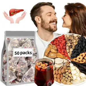 2 Packs (50 Bags)  Five Treasures Tea,Combination Scented Tea,Herbal Kidney & Liver Support Tea , TeaMulberry Herbal Formula Health Tea Chinese Natural Beverage