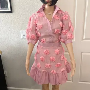 Beautiful set Barbie floral skirt & blouse super elegant in S, M, L