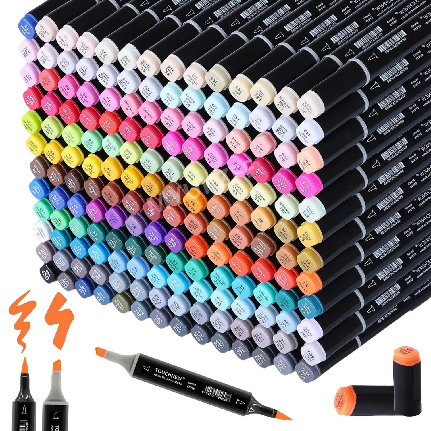 Colored Brush Markers, Art Markers Set, Double Tipped Markers, 30/60/80/168pcs Dual Tip Markers Pens, Sketch Art Marker for Coloring, Drawing, Portrait Illustration, Sketch Anime Coloring