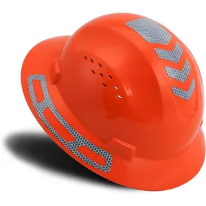 Full Brim Head Protection Vented for Men Women Adjustable Ratchet Knob Chin Strap Top Impact Outdoor Work P0 White
