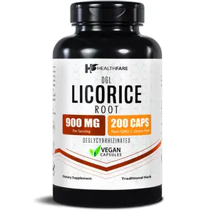 HealthFare Licorice Root Extract 900mg | 200 Vegan Capsules DGL Supplement | Extra Strength Herbal Formula | Non-GMO, Gluten-Free | Made in USA