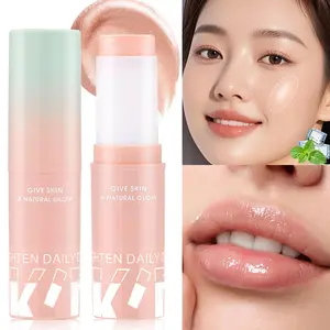 Cooling Highlight Stick | Fix Dull Flat Makeup And Bring Natural Bright Radiance To Your Face And Whole Body With One Swipe Easy To Build Attractive Shiny Contour On Cheekbones, Lips And Collarbones For Photos Summer Must-have Matching Item