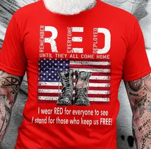 Red Friday Veterans Shirt, Remember Everyone Deployed, Red Friday USA Military Flag T-Shirt, Full Sizes