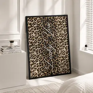 “Lucky You” Leopard & White Poster | Modern Wall Decor