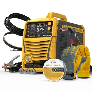 TOOLIOM MIG-250-PRO 250A Aluminum MIG Welder with Pulse | 110V/220V Dual Volts 6-In-1 Multifunctional Welding Machine | Gas/Flux MIG/Lift TIG/Stick/Spool Gun with LCD Digital Display