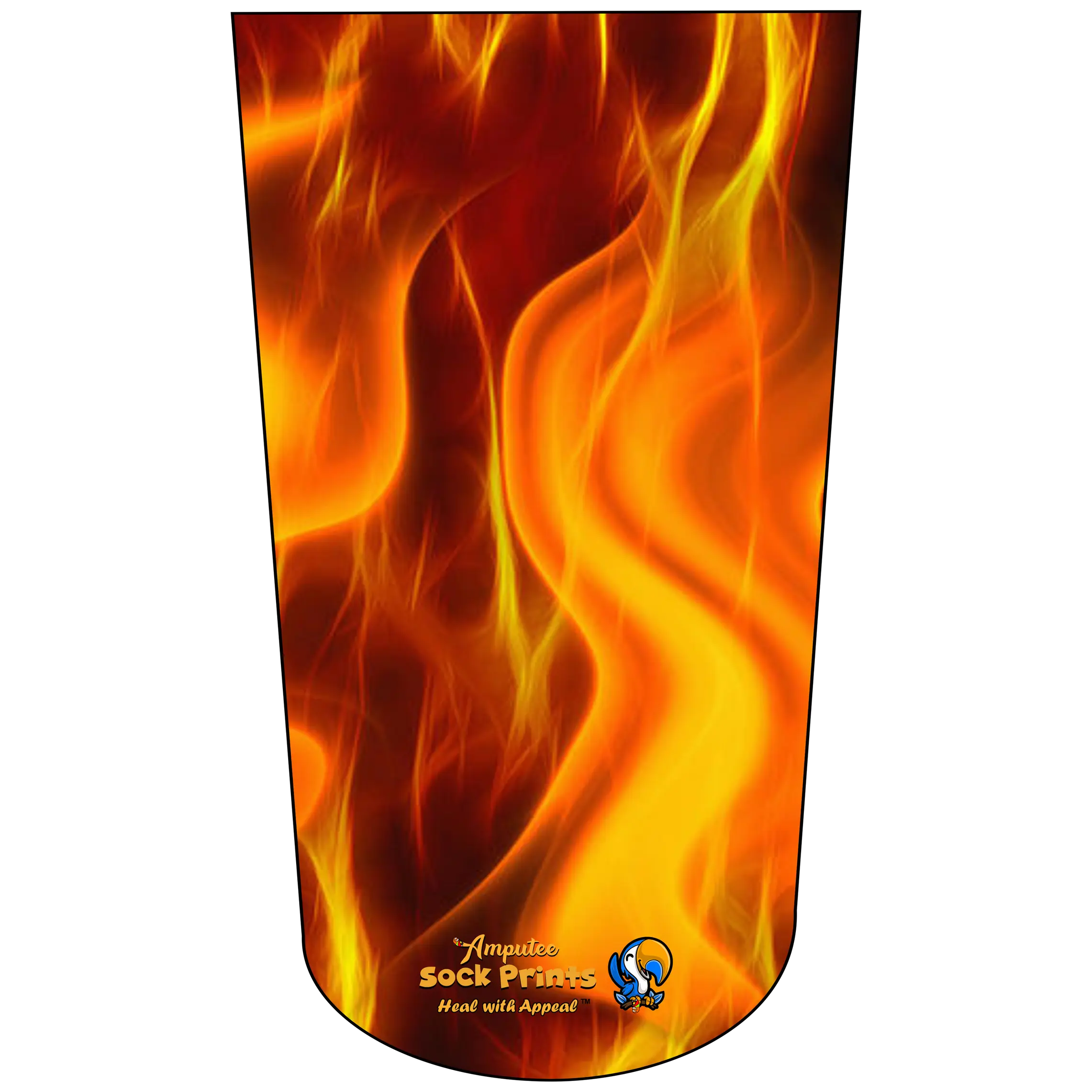 Amputee Sock "Flames V1", Prosthetic Limb Sock, 3ply Stump Sock