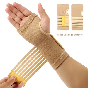 2pcs Wrist Bandage Support Wrist Brace Beige Wrist Hand Support Gloves Thumb Hand Wrist Support Strap Glove For Sprains, Injury Or Sports Breathable Brace Wrist Wraps