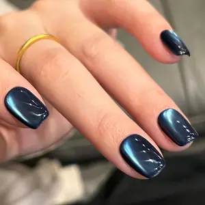 Short Square Shaped Press on Nails with Nail File & Tape, 30pcs Cat Eye Removable Nail Art Artificial Full Cover, Women Girls DIY Manicure Pressed on Nails