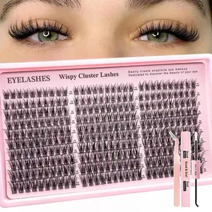 Summer Lash Clusters Kit - Wispy Eyelash Clusters Lashes - Natural DIY Lash Extension Kit 10-16mm 300pcs C Curl Makeup Cosmetic
