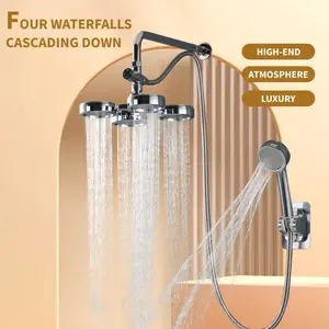 high-pressure rain shower heads, waistline water, drone shower heads, silver-plated/black-plated round shower heads, daily fixed shower heads and hand shower head sets, handheld showerhead set, bathroom accessories, Rainfall shower head