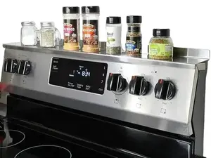 Stove Top Spice Rack & Silicone Stove Gap Covers, 30" Stainless Steel Shelf With Customizable Stove Sides Gap Filler (1 Stove Top Spice Rack & 2 Stove Gap Covers)