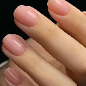 GLAMERMAID Extra Short Press on Nails, Nude Pink Fall Gel Glue on Nails, Glossy Round UV Finish Fake Acrylic False Nails Manicure Kits for Women, Reusable Full Cover Stick Ons