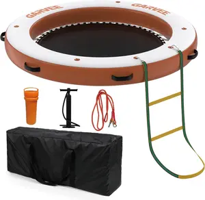 Inflatable Water Hammock Floating Dock Mesh,8FT Sunchill Float Ring Heavy Duty River Floats Lake Raft for Tanning Pool Float Island Platform Pad Mat Party