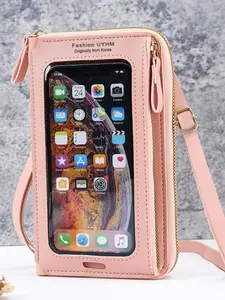 2025 New Touch Screen Mobile Phone Bag Handbag Female Fashionable Daily Crossbody Wallet One-Shoulder Transparent Coin Purse