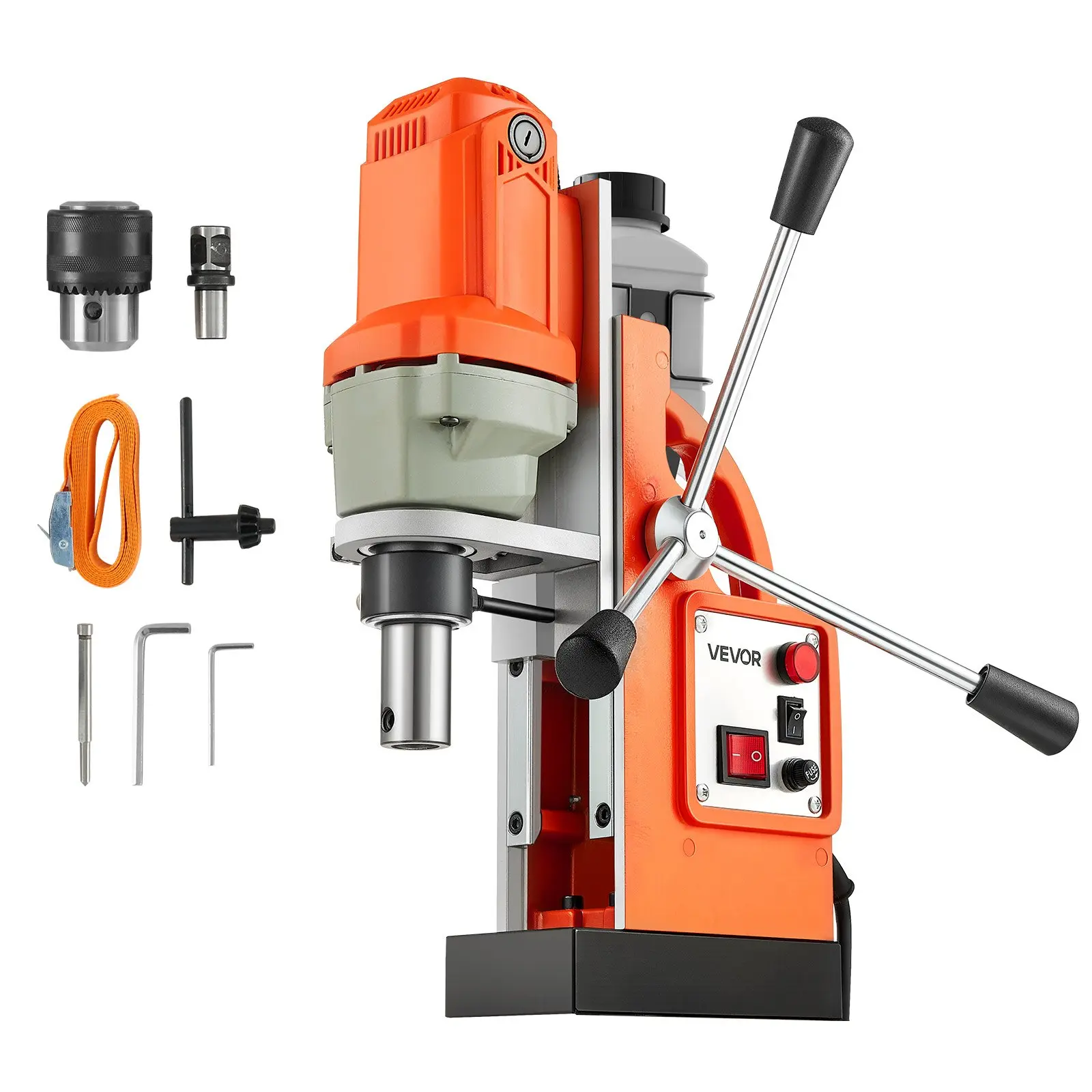 VEVOR Magnetic Drill Press - 1200W Drill Borer, 1.5in Boring Diameter, 2248lbf High Torque, 900RPM, Weldon Shank, Efficient Cooling, Power Drilling Tools for Metal Surface, DIY Home Tools, High Torque Drill