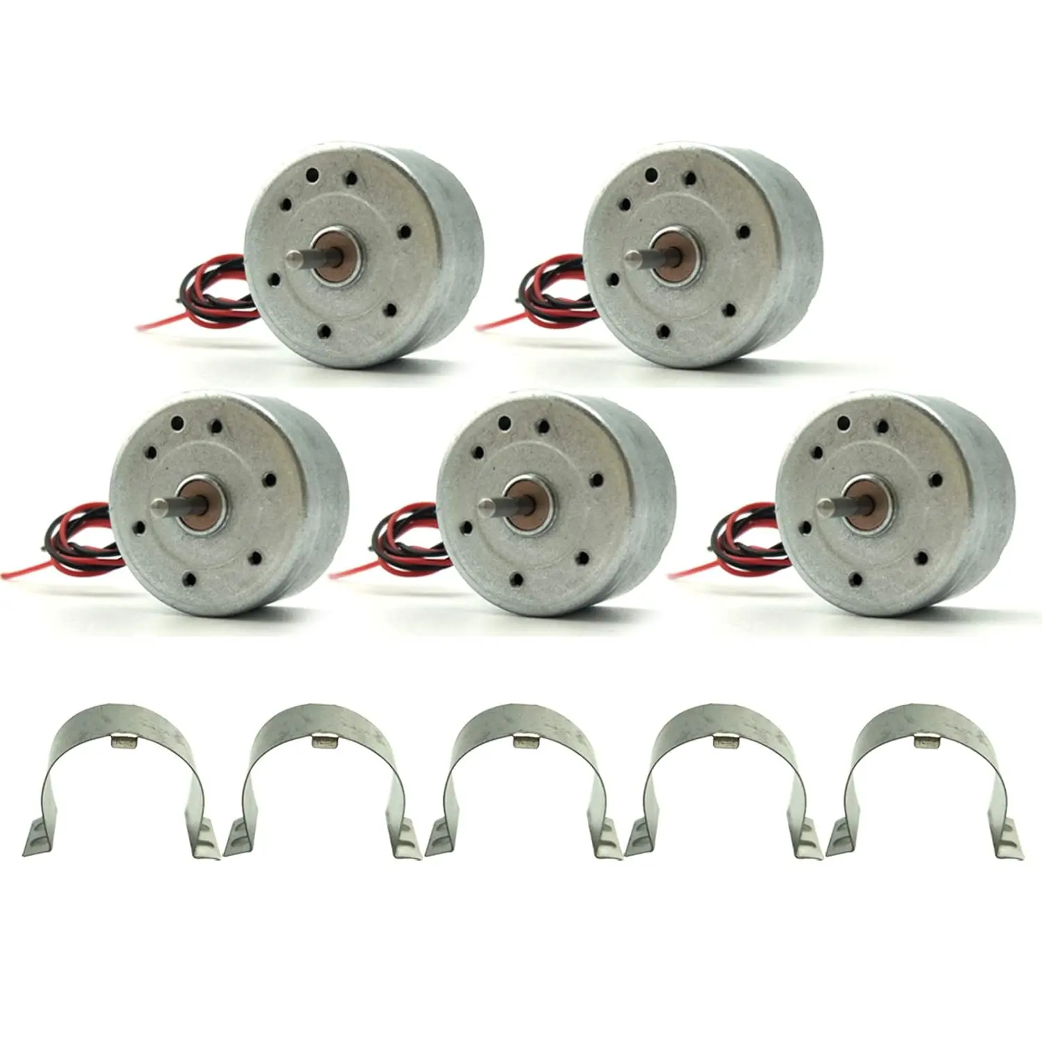 Mini Generator Motors 3V-12V DC Motor Electric Motor for DIY Toys Wind Turbine Generator Hand Cranked Power Generator Model (Metal Motor Holder)