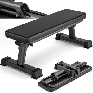 Semi-Commercial Foldable Flat Bench for Multi-Purpose Weight  and Ab Workout, Flat Weight Workout Exercise Bench with 1000lb Weight Capacity for Strength  Bench Press, Suitable for  and Gym.