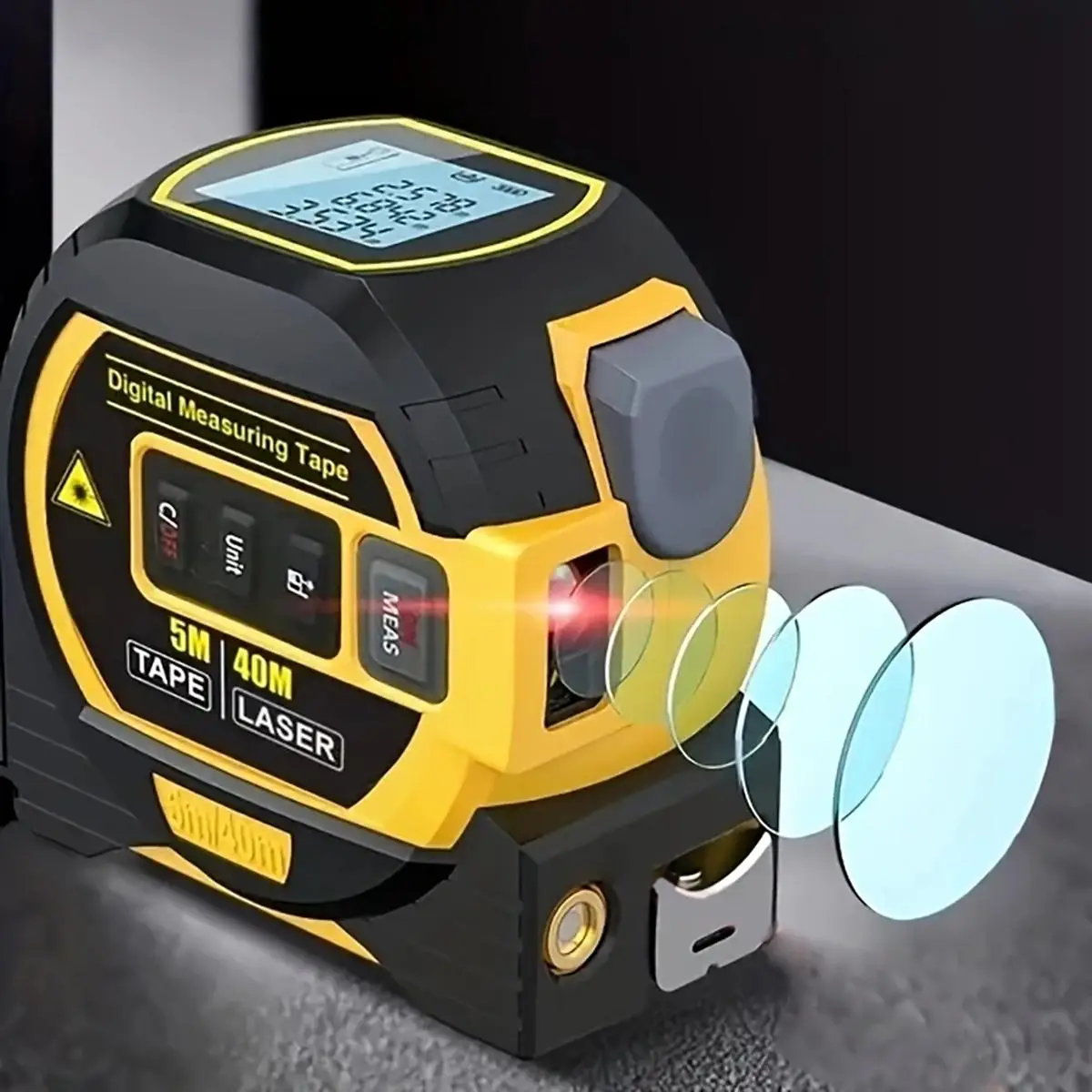 3 in 1 High Precision Rangefinder, 5M Digital Measuring Tape, Laser Range Finder, Portable Multifunctional Tape Measure, High-precision Steel Measurin