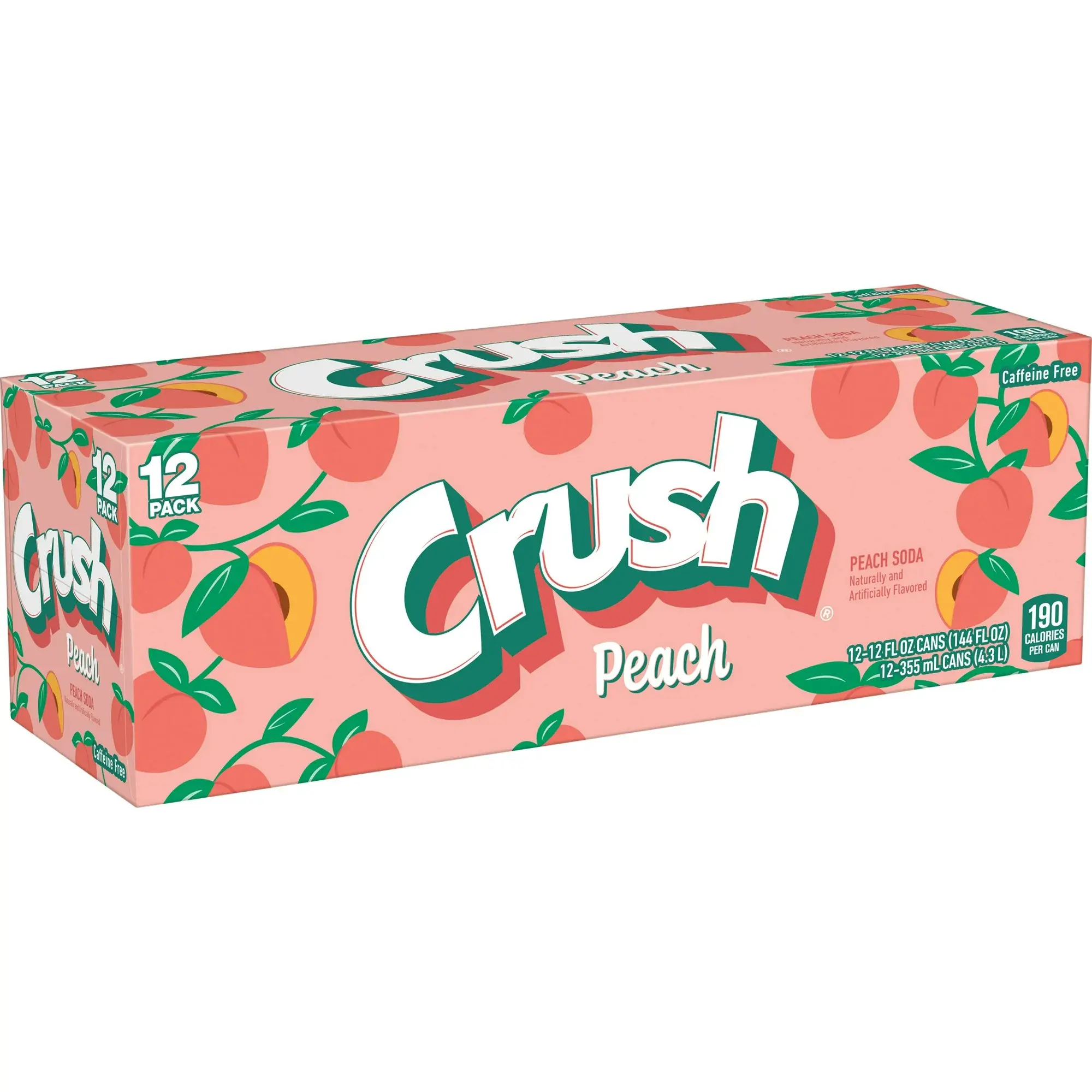 Crush Peach Fizzy Soda Cans, 12 oz - 12 Pack Crush Peach Fizzy Soda Cans, 12 oz - 12 Pack