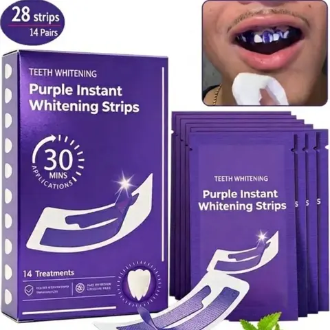 Teeth Whitening Strips 14 Pairs – Peroxide-Free & Enamel Safe for Sensitive Teeth, No Pain Yellow Stain Corrector, Natural Color Enhancement for Brighter Smile, Daily & Travel Use #Summervibes whiten session