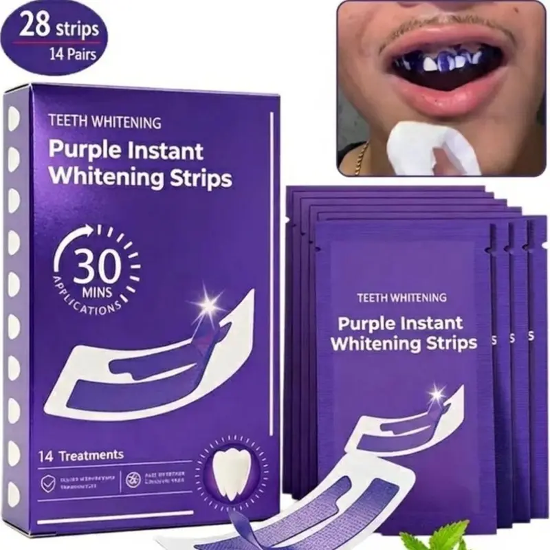 Teeth Whitening Strips 14 Pairs – Peroxide-Free & Enamel Safe for Sensitive Teeth, No Pain Yellow Stain Corrector, Natural Color Enhancement for Brighter Smile, Daily & Travel Use #Summervibes whiten session