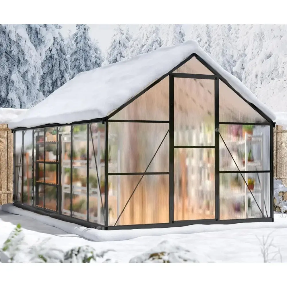 Durable 8x14 FT Outdoor Greenhouse with Vents