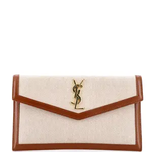 Pre-owned Yves Saint Laurent Raffia Clutches & Wristlets Saint Laurent Uptown Pouch by Rebag