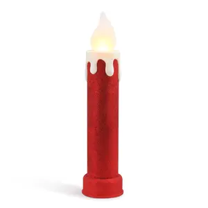 24 in. Glitter Blow Mold Candle - Red