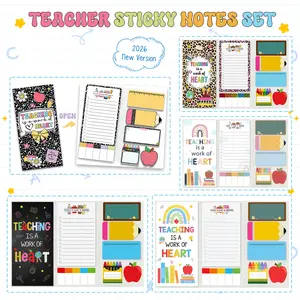 BEAWART “Teaching Is A Work of Heart” Teacher Sticky Notes Set 2026 Updated, 5 Designs to Choose, 440 Sheets With 11 Styles, Cute Classroom Supplies & Teacher Appreciation Gift, Memo Pads For School & Office Use