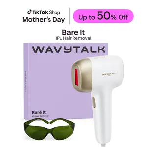 Wavytalk Bare It IPL Hair Removal with Ice Cooling, 3 Modes & 24J Dual-Pulse for Salon-Level Results on Face, Body & Bikini, Painless & Precise
