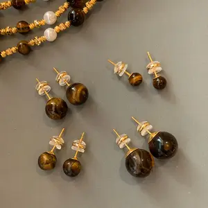 Set of 8 Merad Style Stud Earrings, Easy Retro Elegant Ear Additions