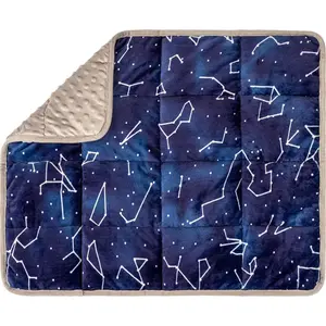 Weighted Lap Pad 20 x 23 Inch 7 lb Blue Constellations Weighted Lap Blanket Soft Minky Sensory Blanket for Relaxation Focus Travel Office Home Machine Washable