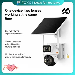 [2026 NEW] MIRO BP9 4G LTE Solar Security Camera – Dual Lens PTZ 360° Pan Tilt, Built-in SIM Only (No WiFi / No Other Carriers), Remote App Viewing, Motion Alerts, Night Vision, Weatherproof for Home Farm RV Jobsite
