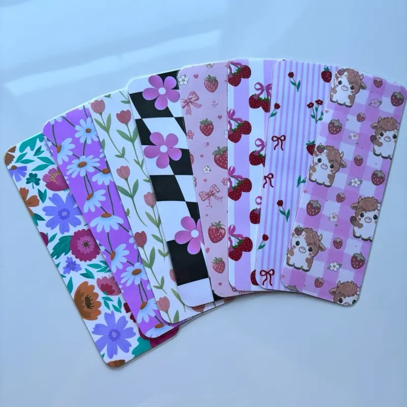 Strawberries & Flowers Bookmarks - Colorful Designs with Strawberries and Flowers