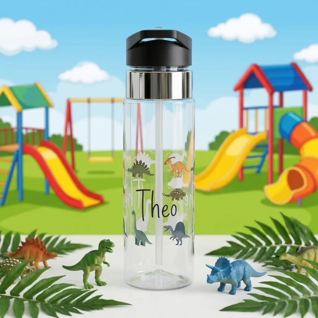 Custom Dinosaur Water Bottle for Kids, Personalized Dino Kids Water Bottle, Dinosaur Gift for Boys, Back to School Bottle, BPA Free