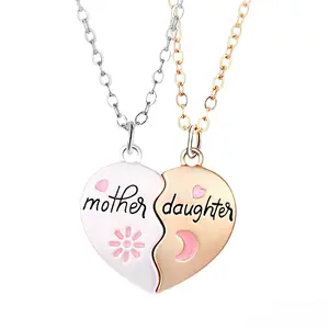Mother and Daughter Necklaces for 2 Gold Silver Moon Star Matching Heart Necklaces for Mom Daughter Christmas Valentines Birthday Gifts from Mom Mama Mommy Moms Mothers Day Gift