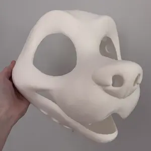 Happy Canine Fursuit Head v2 - 3D Printed
